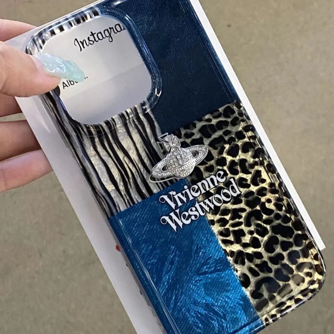 Vivienne Westwood Purple Animal Print Patchwork Phone Case