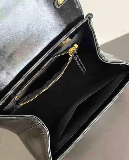 Waxed Leather Buckle Tote Bag