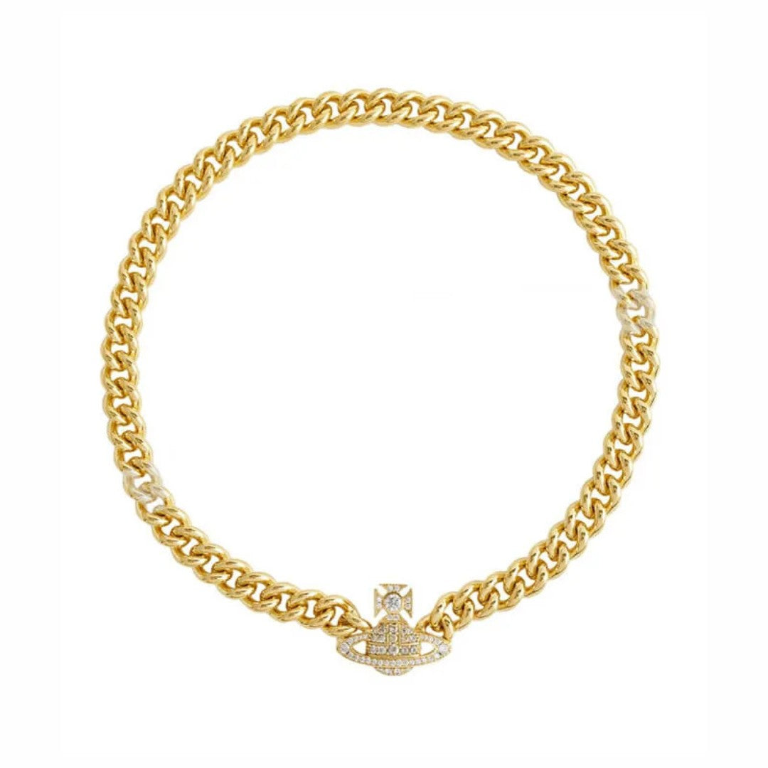 GRAZIELLA Chunky Pavé Orb Necklace