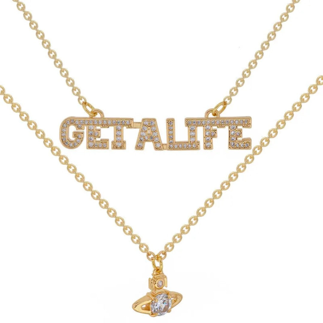GET A LIFE Double Layer Saturn Necklace