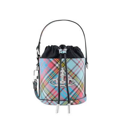 Croc-Effect Drawstring Bucket Bag