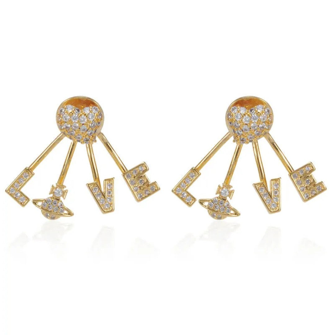 Love Alphabet Saturn Earrings