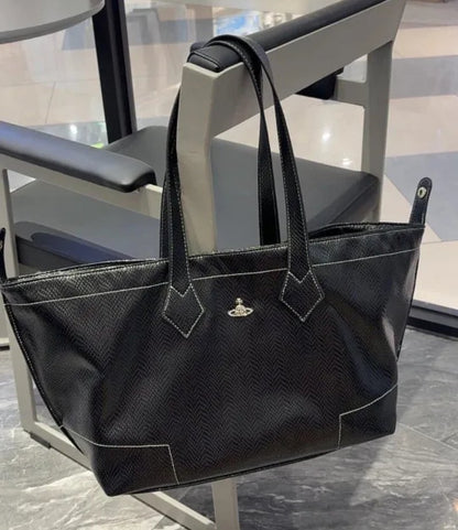 Structured Snake Texture Saturn Tote