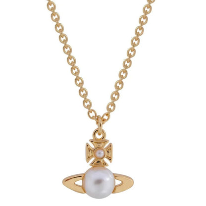 BALBINA Orb Pearl Pendant Necklace