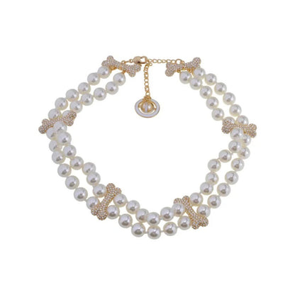 FAUSTINE Double Pearl Bone Choker