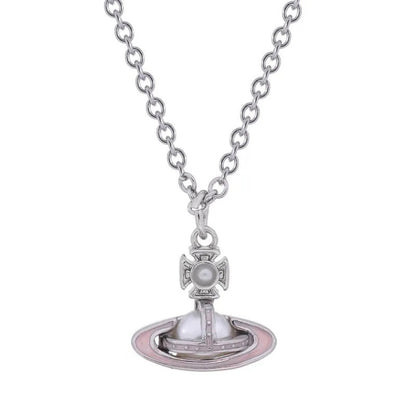 SIMONETTA Half-Domed Pearl Orb Necklace with Raised Lacquer Finish