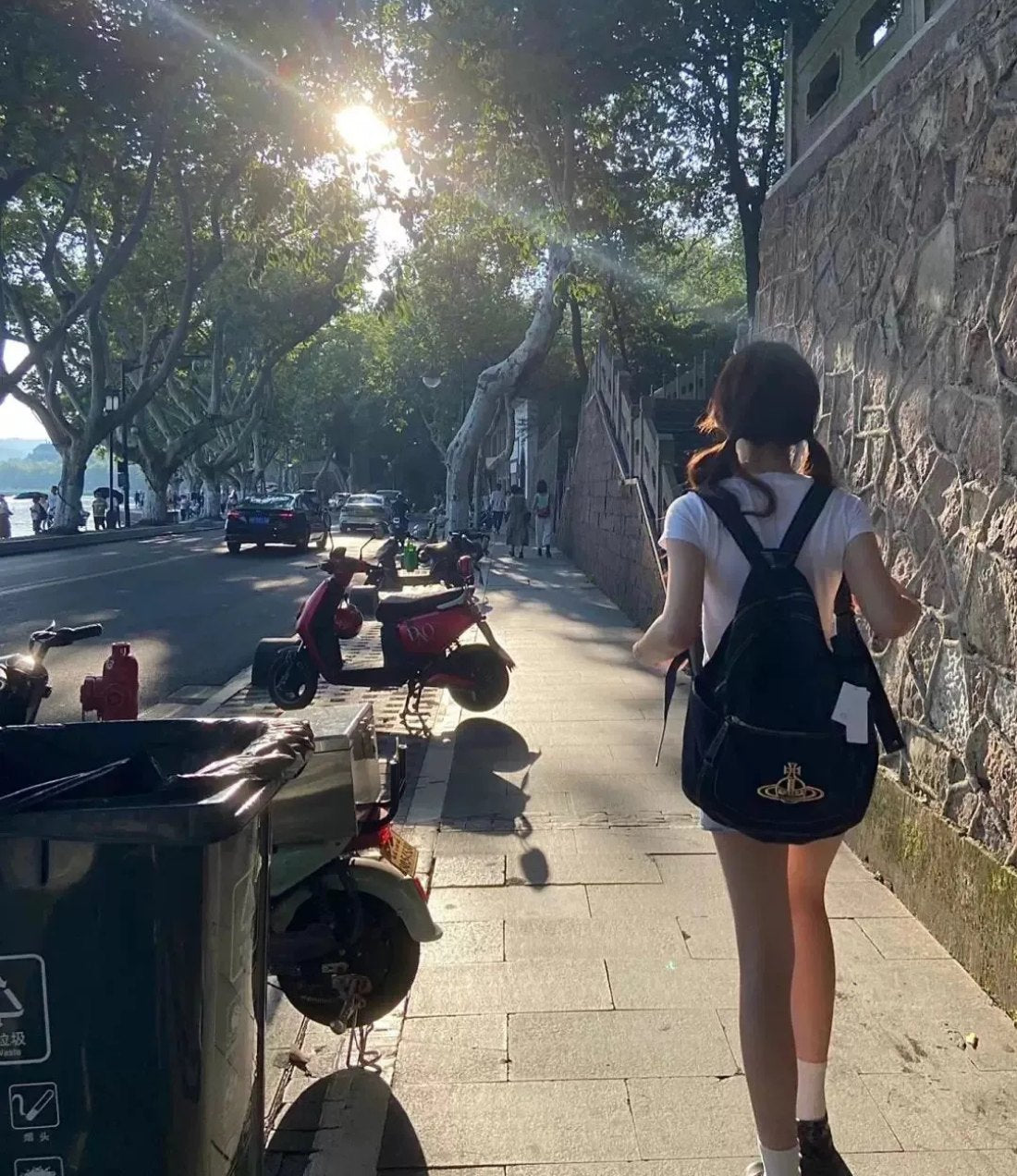 Canvas Zip Backpack with Front Emblem