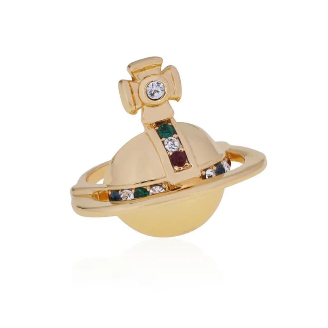 Gem-Embellished Planet Orb Pendant