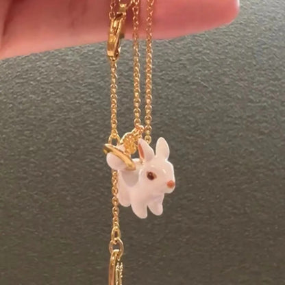 White Rabbit Saturn Necklace