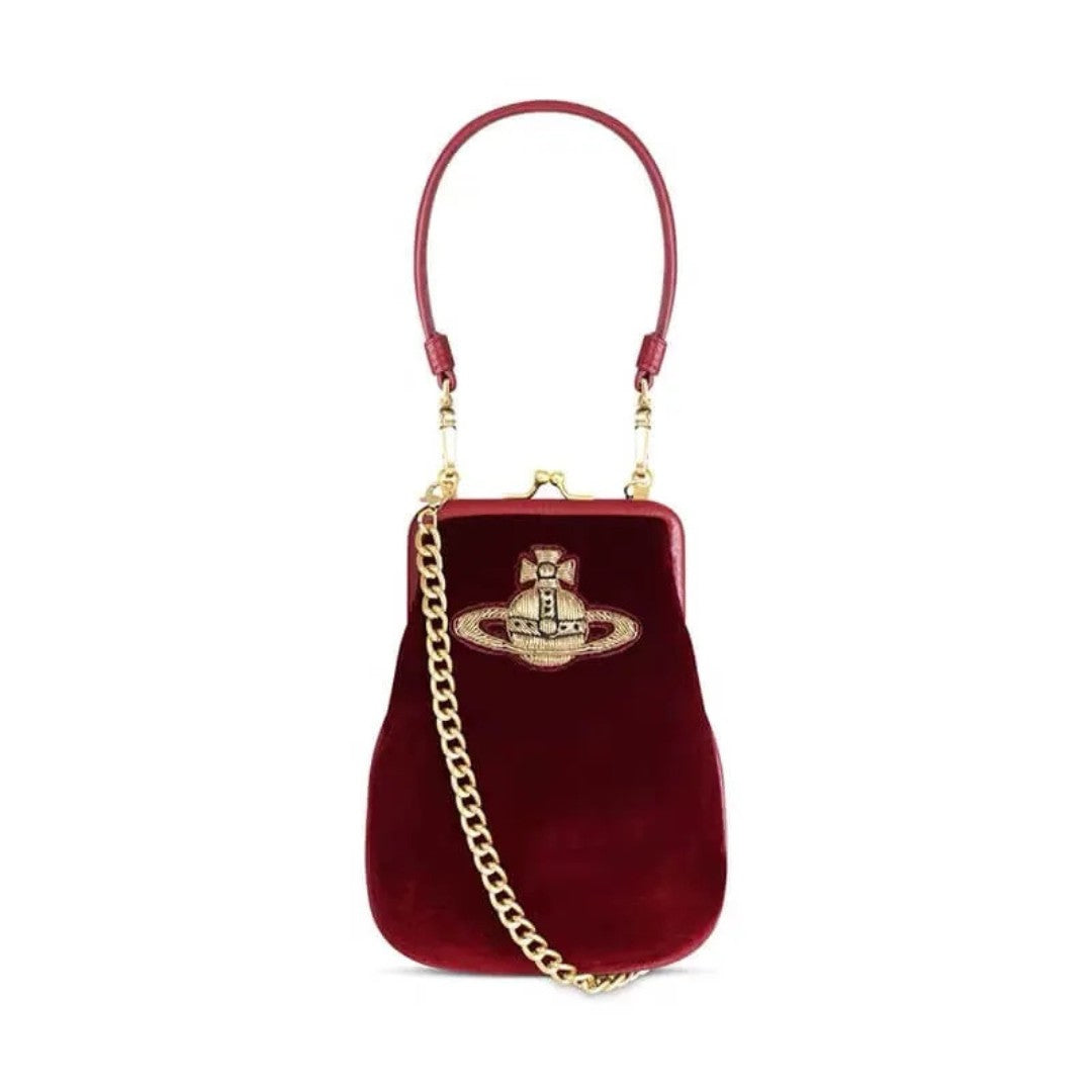 Velvet Kiss-Lock Mini Crossbody Bag
