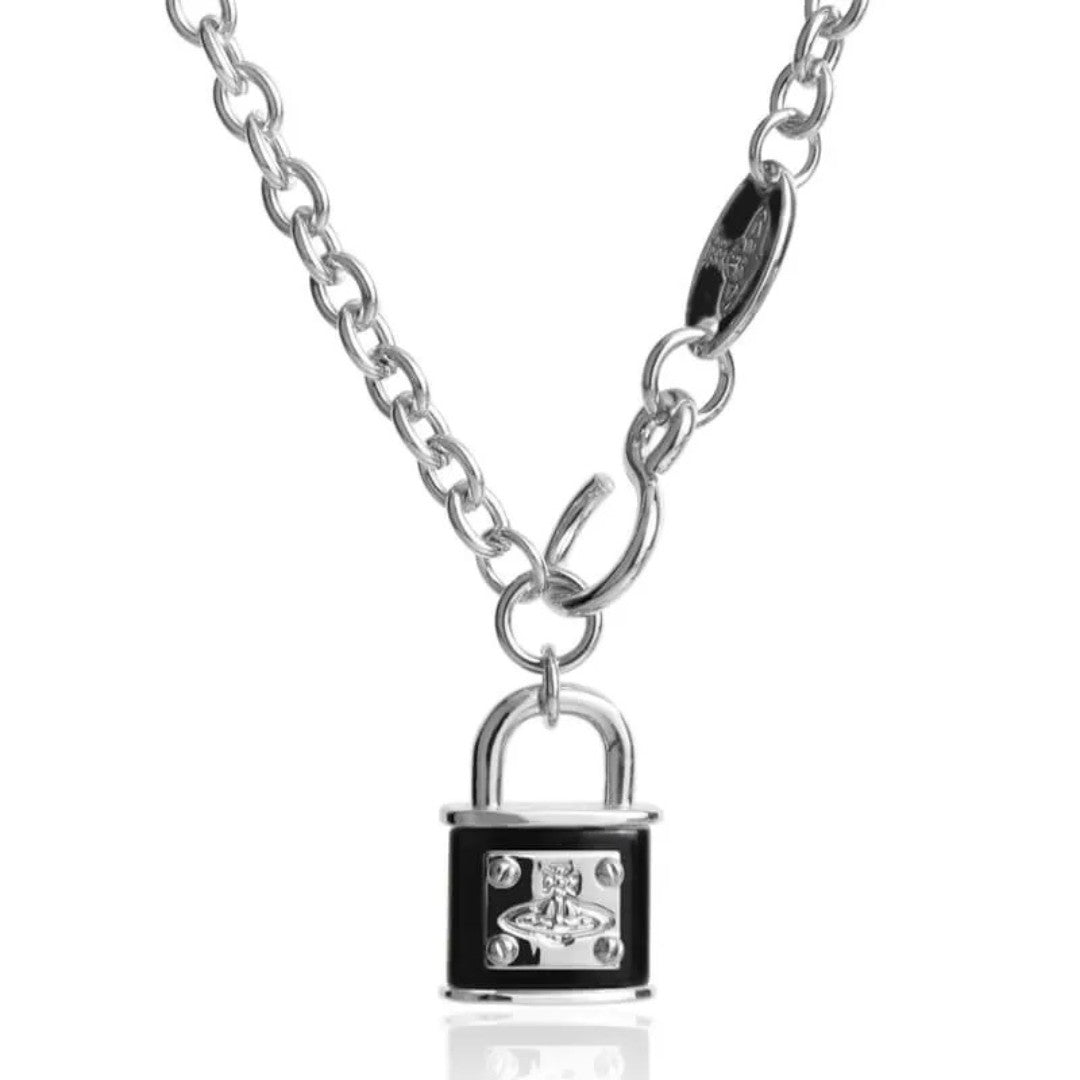 Padlock Saturn Chain Necklace