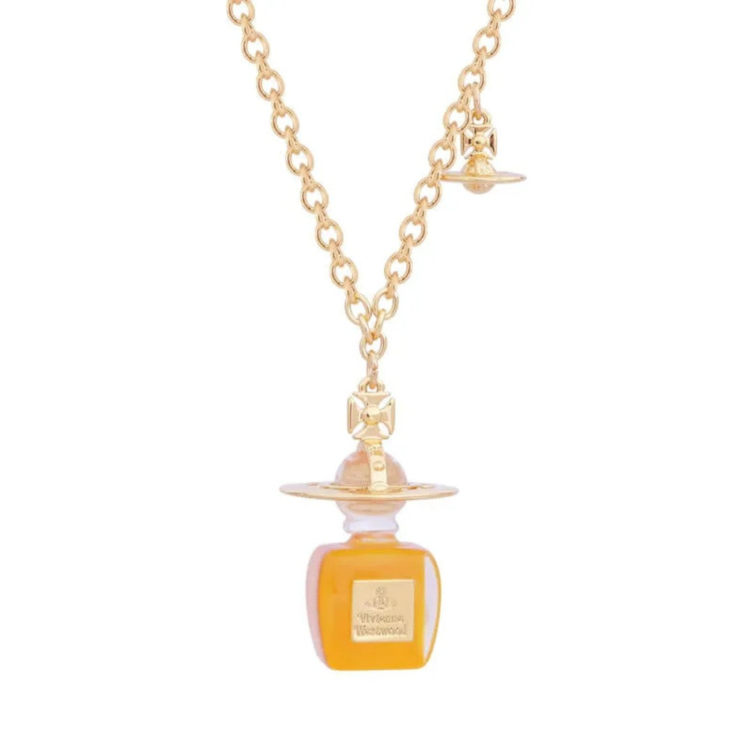 Perfume Bottle Saturn Necklace
