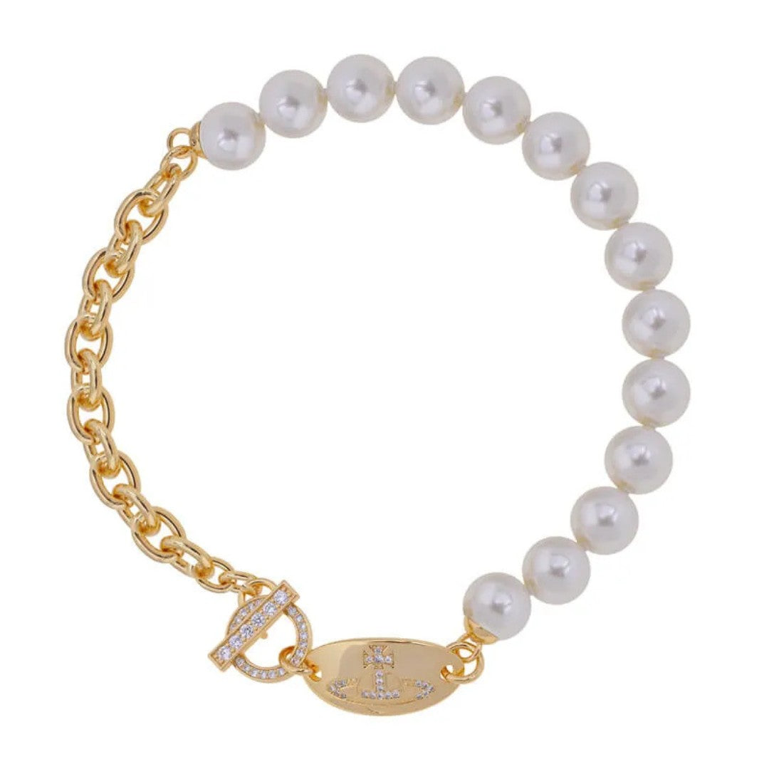 Round Zirconia Pearls Necklace