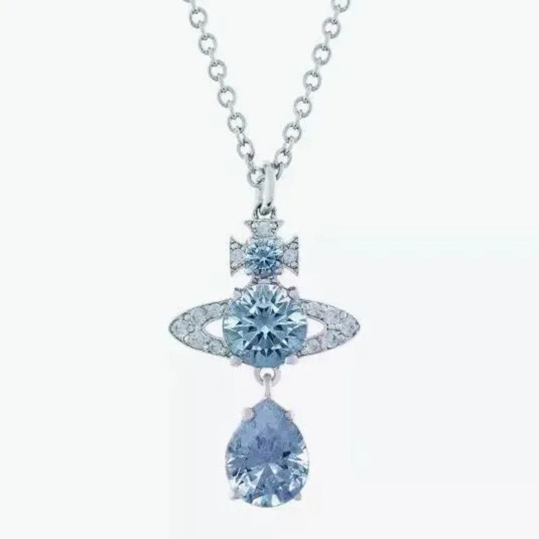 ISMENE Saturn Drop Gem Necklace