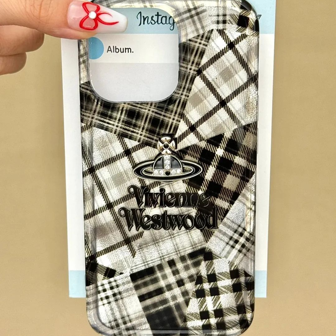 Vivienne Westwood Black & Grey Checkered Plaid Case