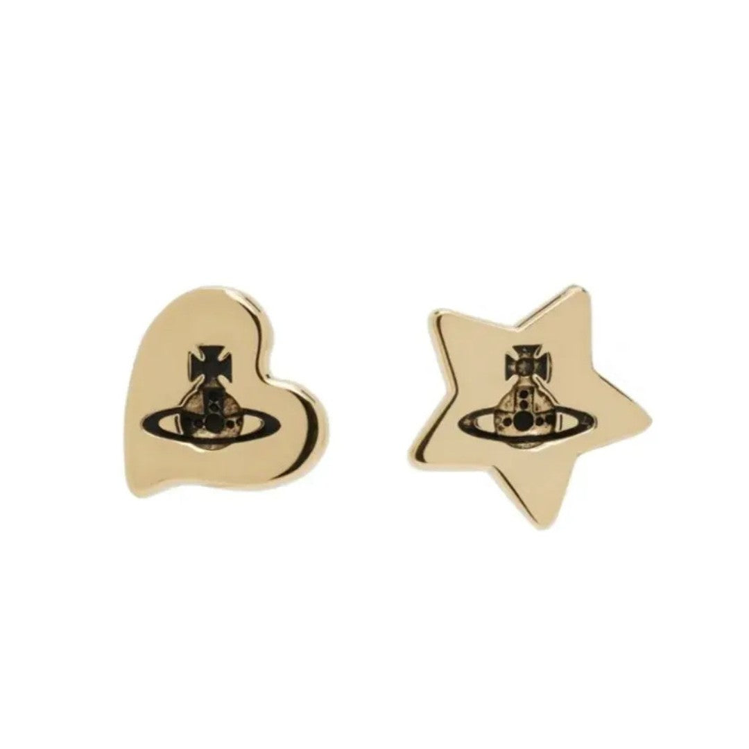 Heart Pentagram Saturn Earrings