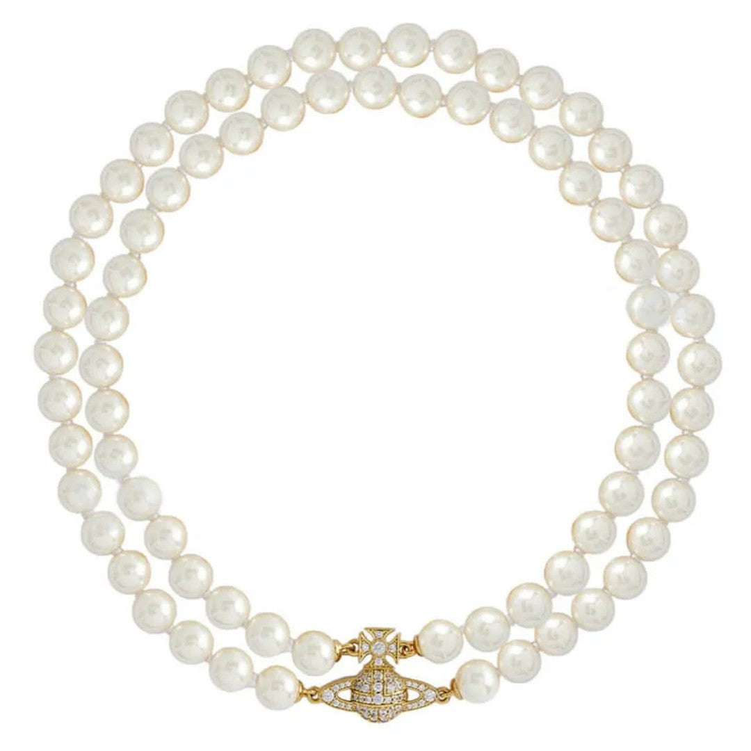 GRAZIELLA Small Double Layer Pearl Necklace