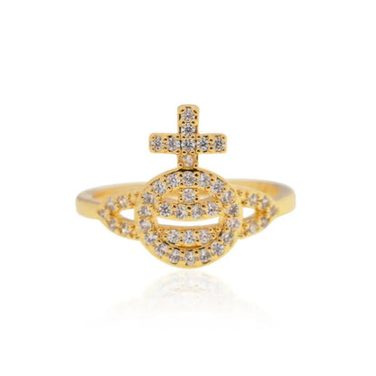 Orb Pavé Emblem Ring