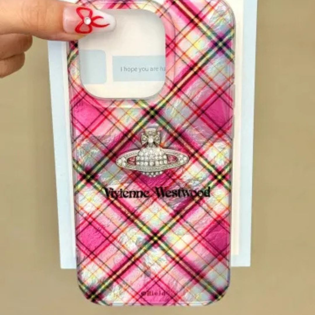 Vivienne Westwood Iridescent Multicolor Tartan Phone Case
