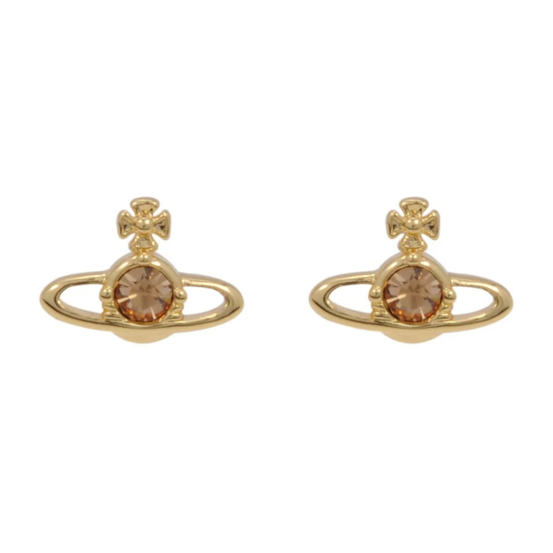 Mini Diamond Saturn Earrings