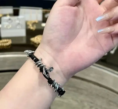 Orb Spike Bead Bracelet – Black & Silver (with box)