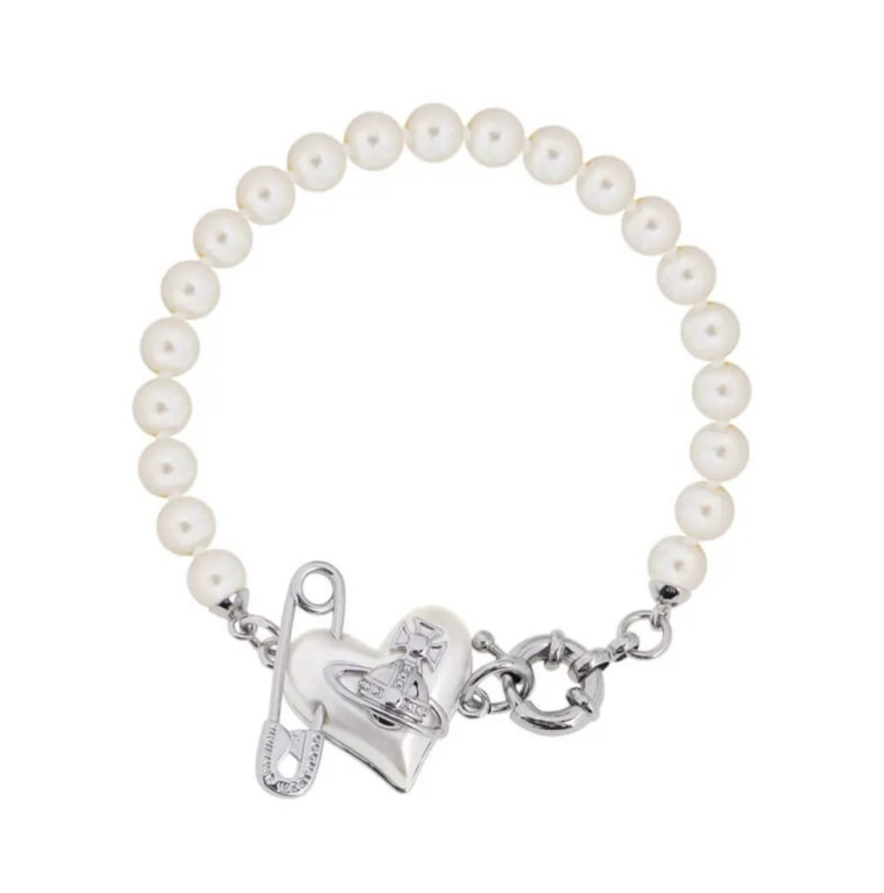 Silver Heart Paper Clip Bracelet (with box)