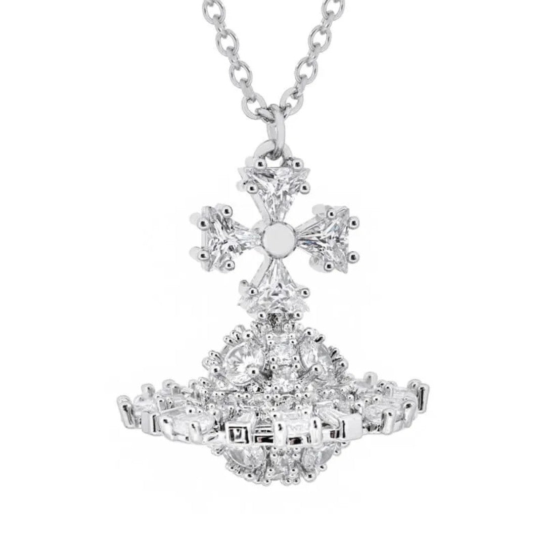 IRINA Cubic Alien Stone Saturn Necklace