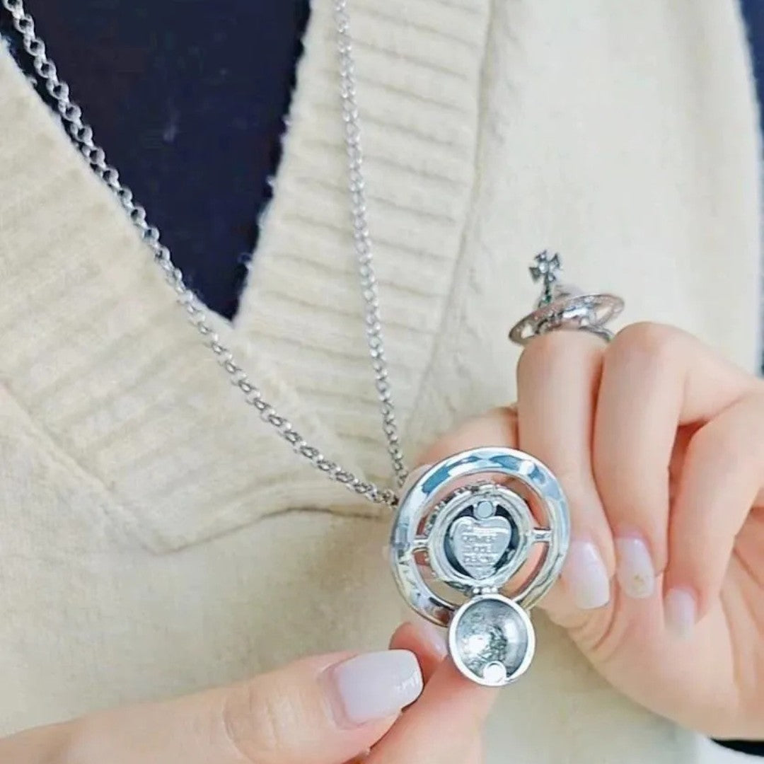 Vintage ORB Openable Saturn Necklace