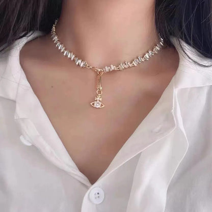 Square Full Zirconia Necklace