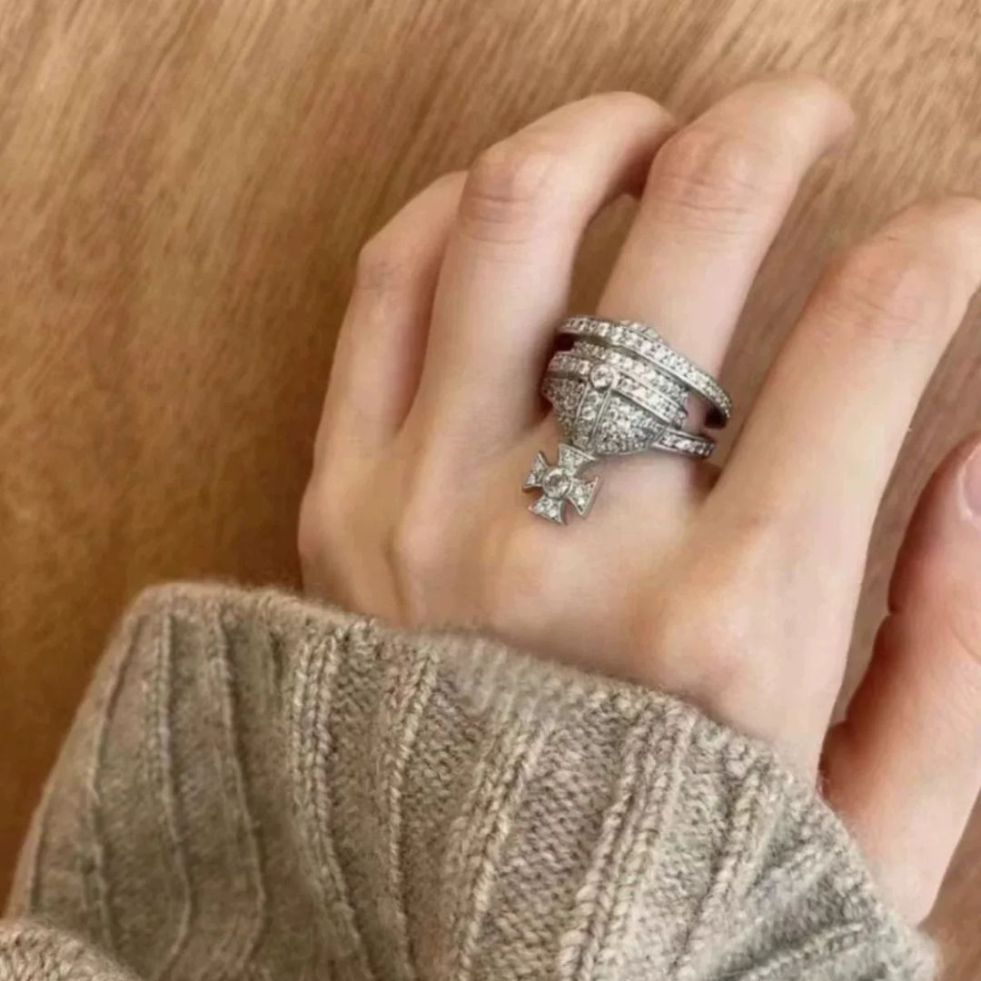 Crystal Orb Cutout Ring