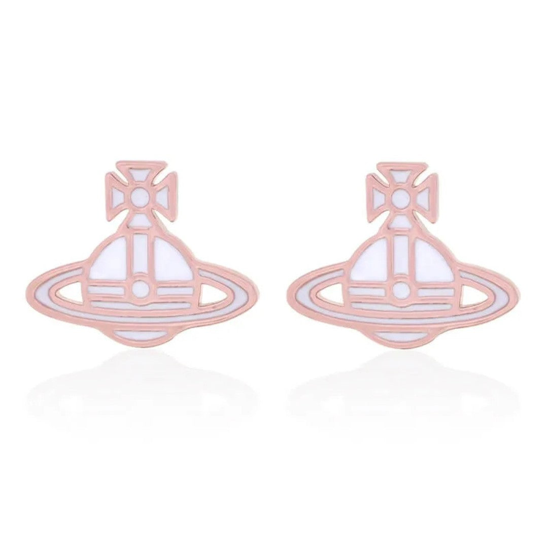 Flat Lacquered Saturn Earrings