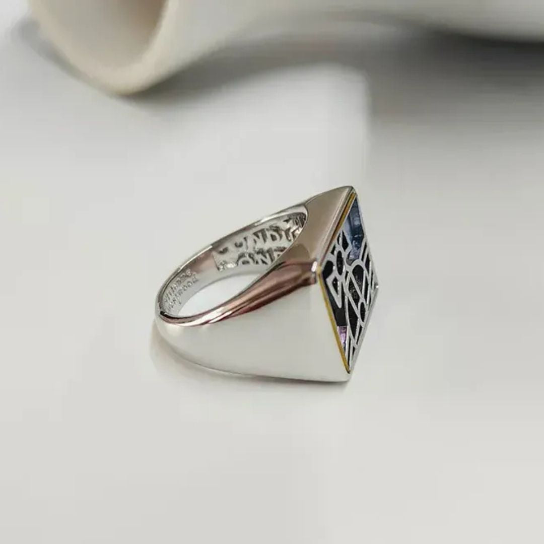 Iridescent Emblem Signet Ring