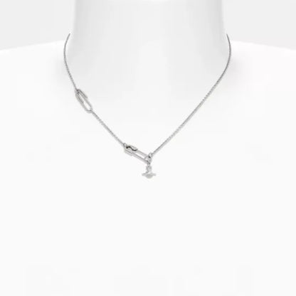 Safety Pin Saturn Necklace
