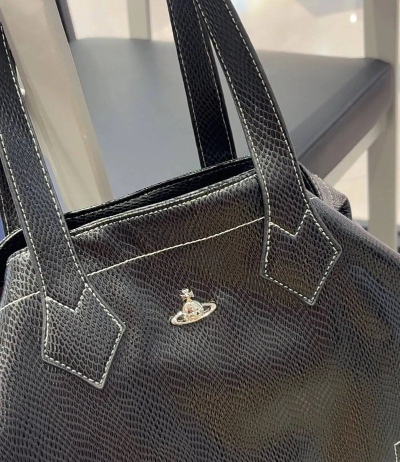 Structured Snake Texture Saturn Tote