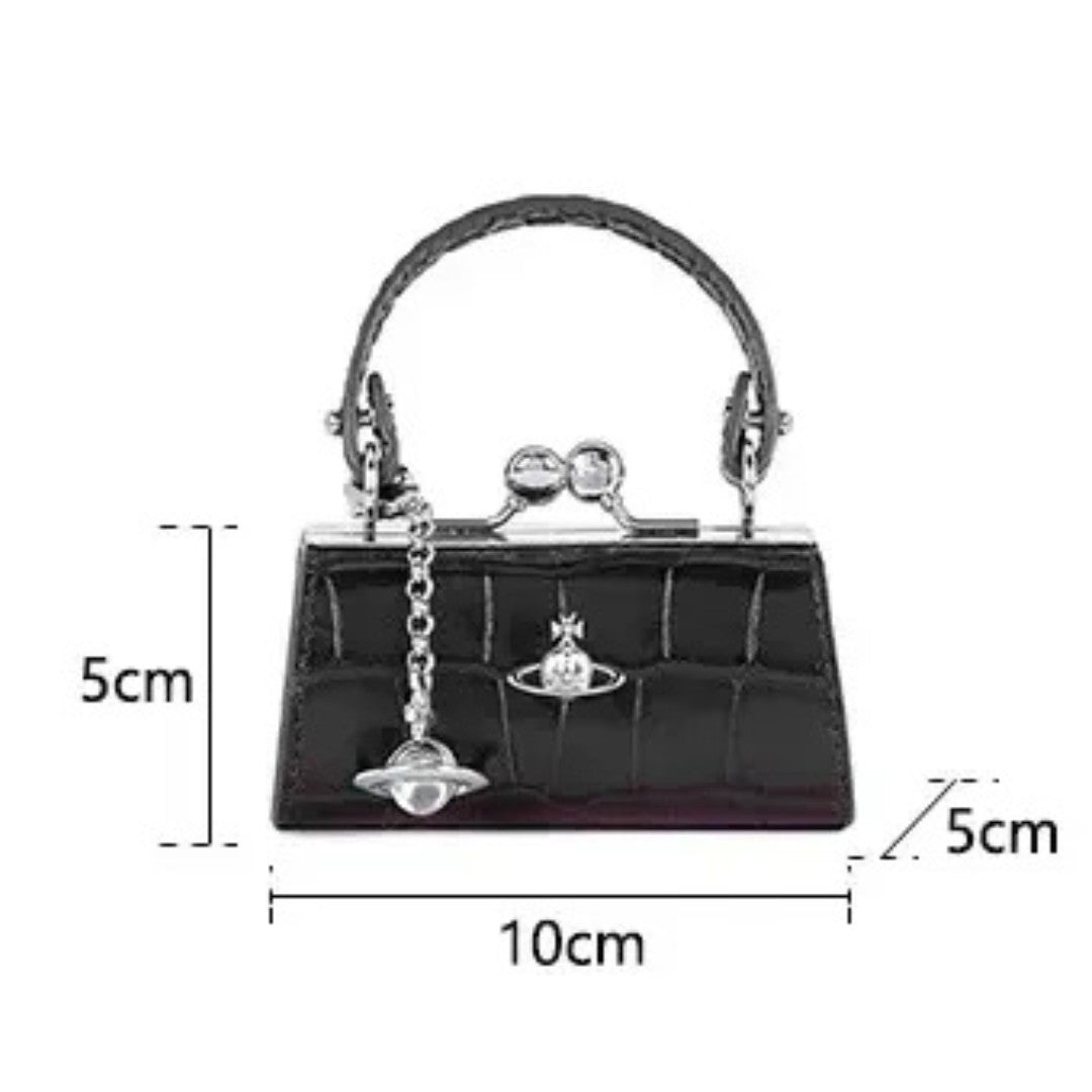 Mini Frame Croc-Textured Bag