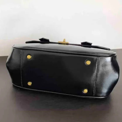 Waxed Leather Buckle Tote Bag
