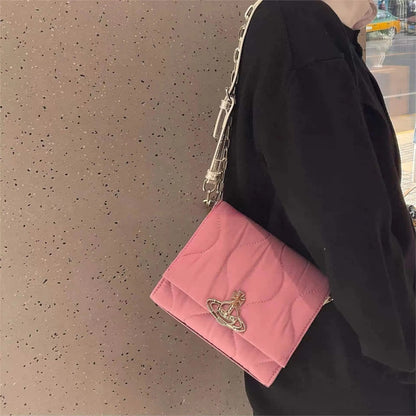 Quilted Nylon Crossbody Saturn Bag