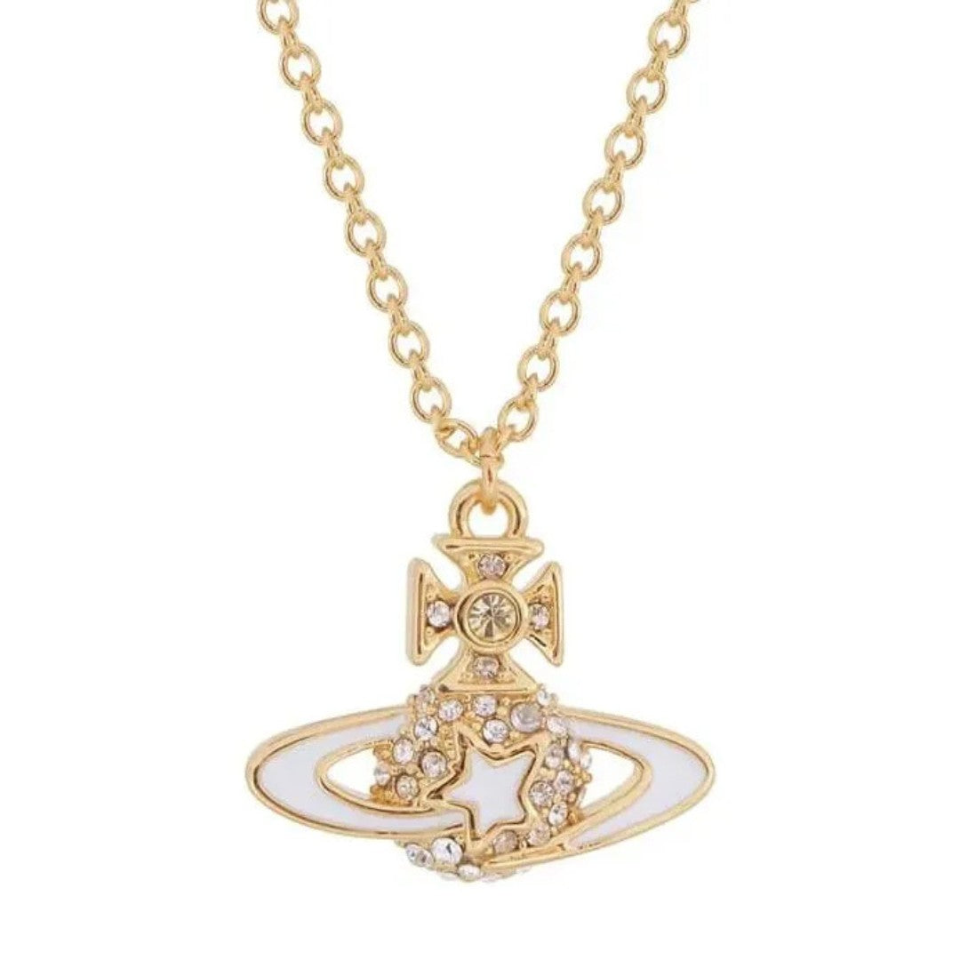 Celestial Star Saturn Pendant Necklace