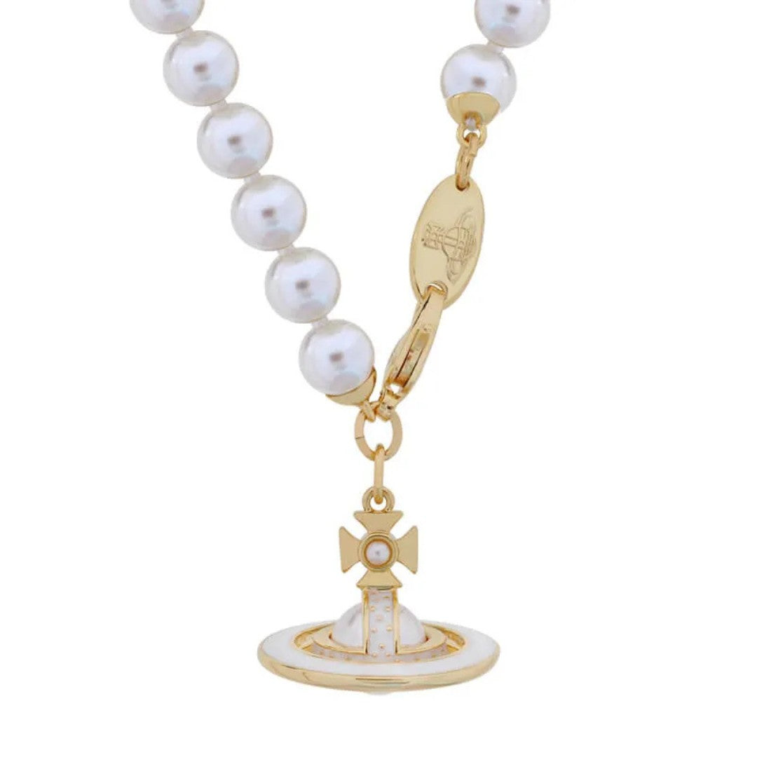SIMONETTA Lacquered Saturn Pearl Necklace