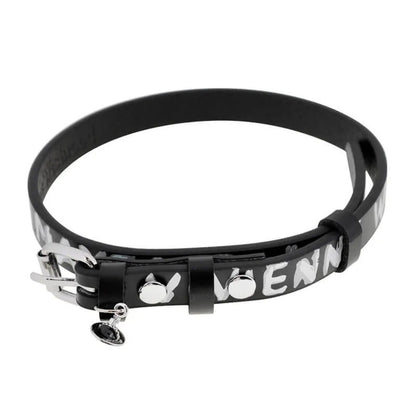 Graffiti-Print Leather Saturn Choker