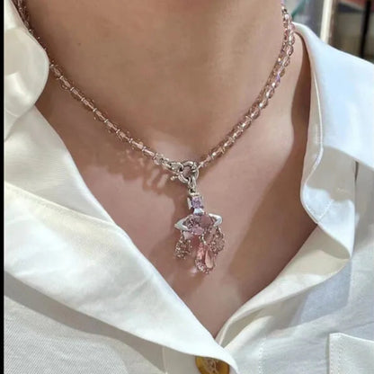 AUGUSTA Diamond Teardrop Crystal Necklace