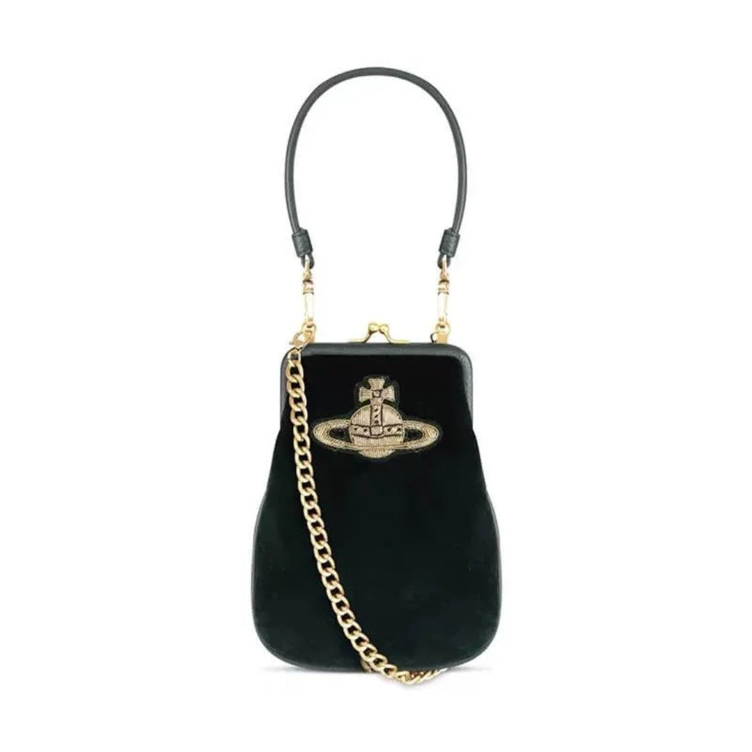 Velvet Kiss-Lock Mini Crossbody Bag