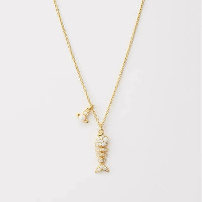 Lyall Fishbone Diamond Pendant Necklace