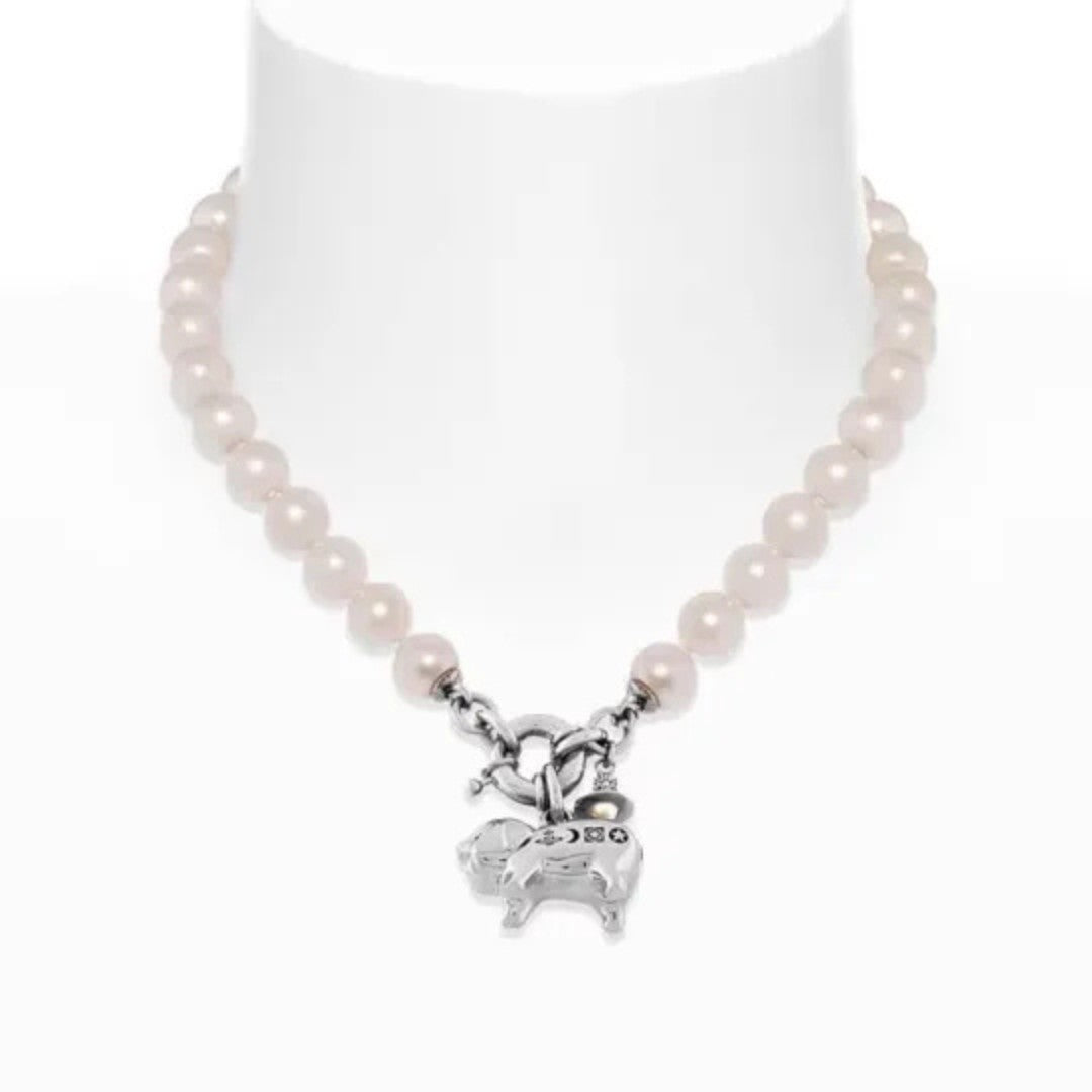 JUANITA Pig Saturn Letters Pearl Necklace