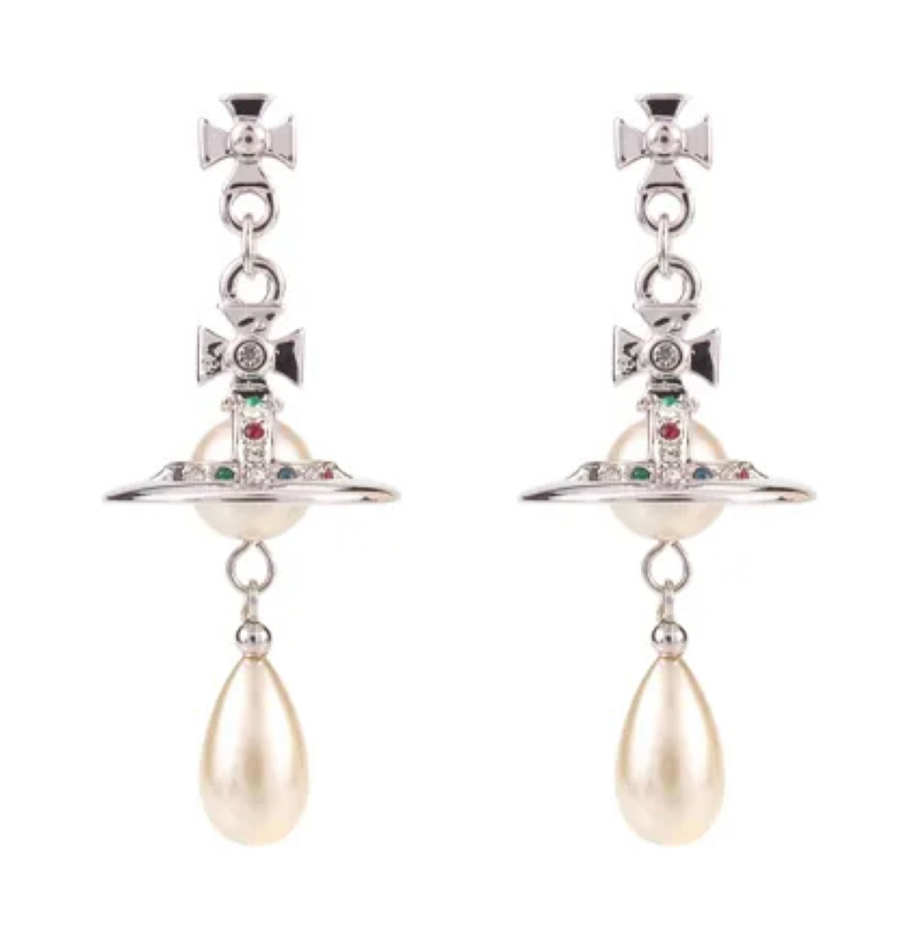 orb pearl drop earrings (with box)