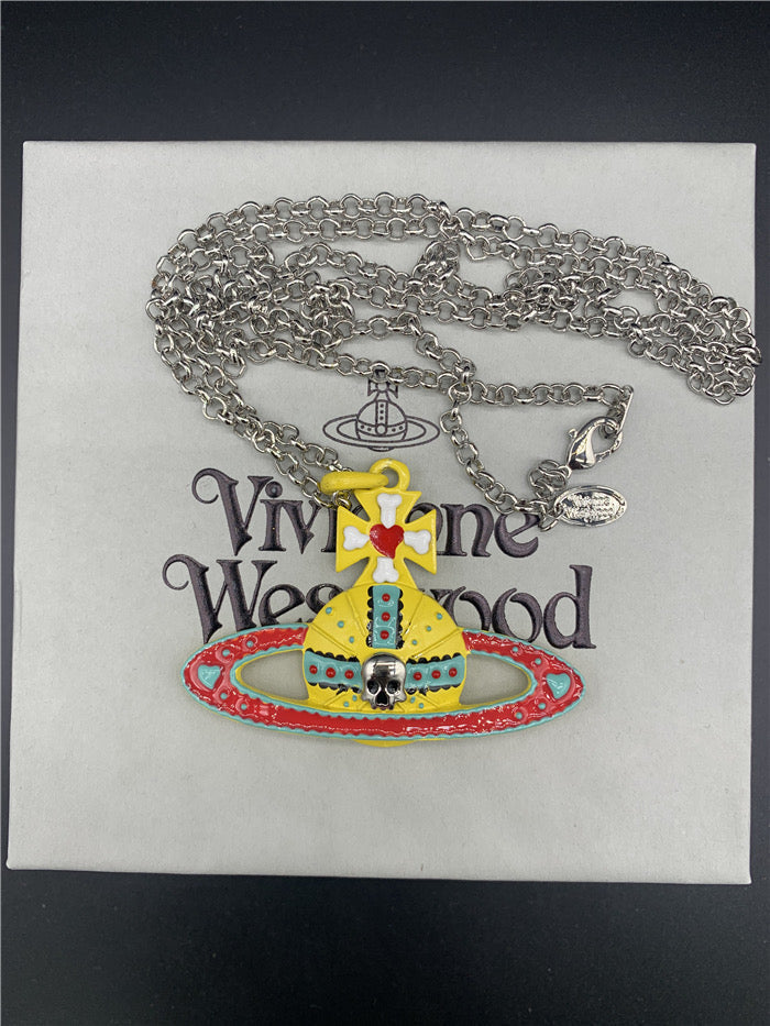 Yellow Skull Necklace (with box)