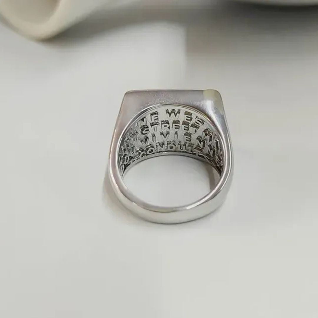 Iridescent Emblem Signet Ring