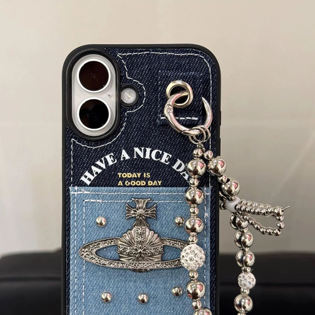 Denim Pocket Charm Phone Case