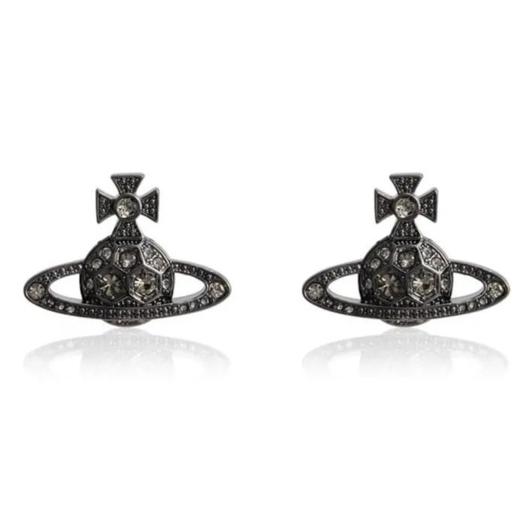 Honeycomb Diamond Saturn Earrings