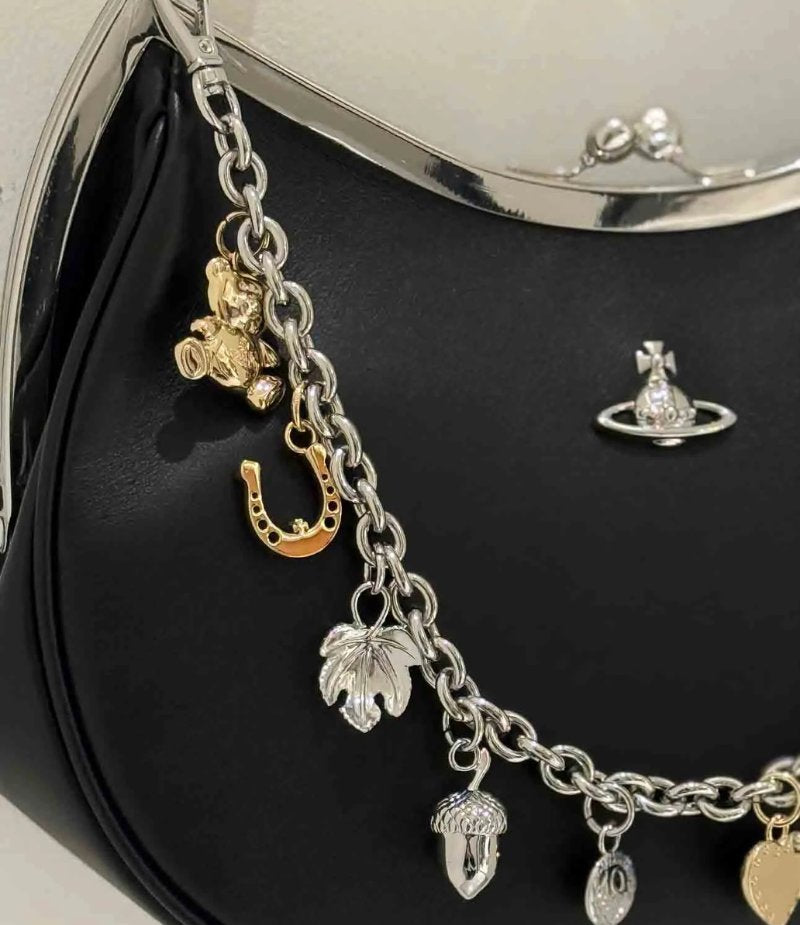 Charm Frame Purse With Chain